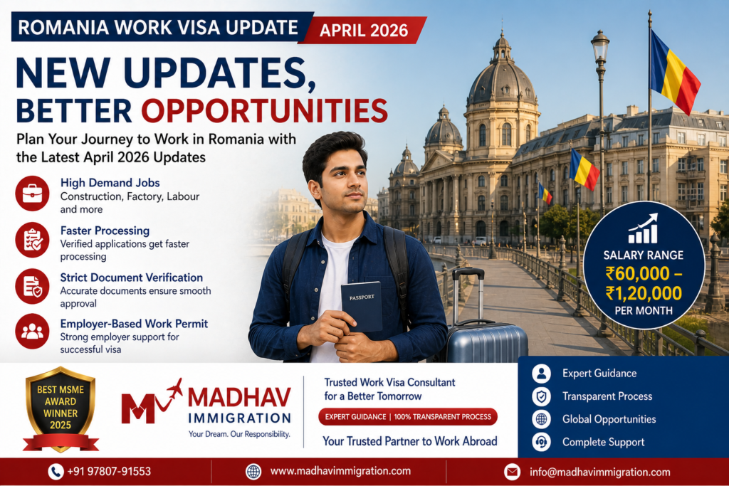 Romania Work Visa 2026 for Indians | Work Visa Immigration Guide April 2026